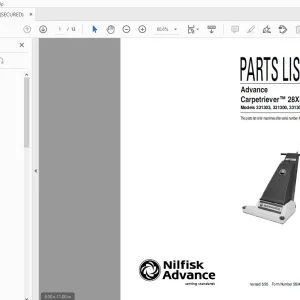 Nilfisk Advance Carpetriever 28XP Parts Manual - PDF DOWNLOAD