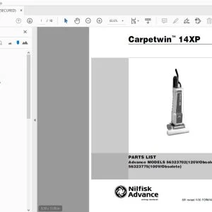 Nilfisk Advance Carpetwin 14XP Parts Manual - PDF DOWNLOAD