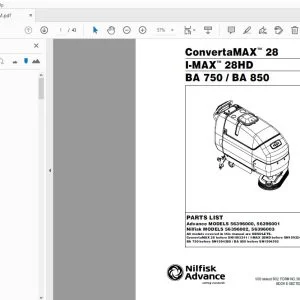 Nilfisk Advance ConvertaMax 28 I-Max 28HD BA 750/BA 850 Parts Manual - PDF DOWNLOAD