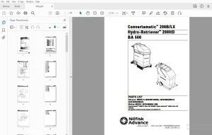 Nilfisk Advance Convertamatic 200B/LX Hydro-Retriever 200HD BA 500 Parts Manual PM - PDF DOWNLOAD