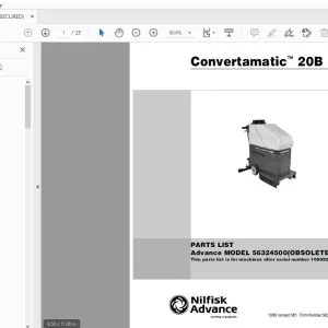 Nilfisk Advance Convertamatic 20B Parts Manual - PDF DOWNLOAD