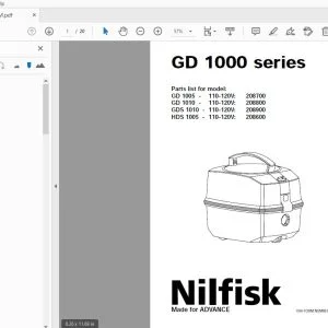 Nilfisk Advance GD 1000 Series Parts Manual 56042335 - PDF DOWNLOAD