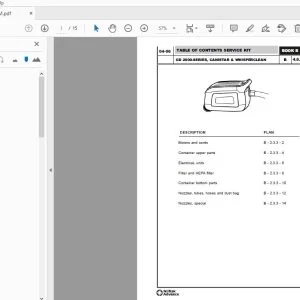 Nilfisk Advance GD 2000-Series, Canistar & Whisperclean Parts Manual - PDF DOWNLOAD