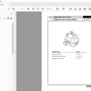 Nilfisk Advance GD 910 Commercial Dry Vacuum Cleaner Parts Manual - PDF DOWNLOAD