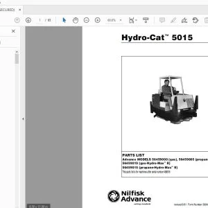Nilfisk Advance Hydro-Cat 5015 Parts Manual - PDF DOWNLOAD