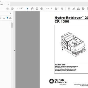 Nilfisk Advance Hydro-Retriever 2052 CR 1300 Parts Book PDF