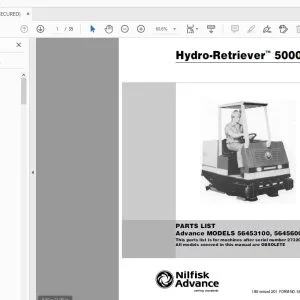 Nilfisk Advance Hydro-Retriever 5000B Parts Manual - PDF DOWNLOAD