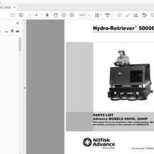 Nilfisk Advance Hydro-Retriever 5000G/P Parts Manual - PDF DOWNLOAD