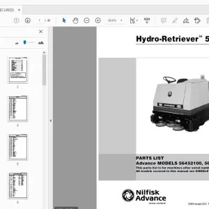 Nilfisk Advance Hydro-Retriever 5010B 56452100,56452105 Parts Manual - PDF