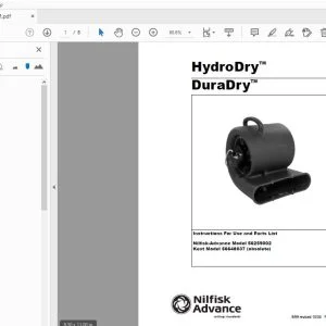 Nilfisk Advance HydroDry DuraDry Instructions For Use & Parts Manual - PDF DOWNLOAD