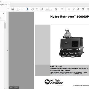 Nilfisk Advance Hyro-Retriever 5000Gp Parts Manual - PDF DOWNLOAD