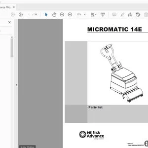 Nilfisk Advance Micromatic 14E Parts Manual 56042316 - PDF DOWNLOAD