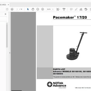 Nilfisk Advance Pacemaker 17/20 Parts Manual - PDF DOWNLOAD