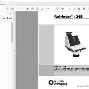 Nilfisk Advance Retriever 134B 56467800 Parts Manual - PDF DOWNLOAD