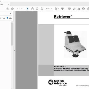 Nilfisk Advance Retriever 134B Parts Manual - PDF DOWNLOAD
