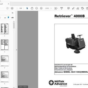 Nilfisk Advance Retriever 4000B Instructions for use & parts Manual - PDF DOWNLOAD