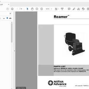 Nilfisk Advance Roamer 300G, 8340G, 8340P Parts Manual - PDF DOWNLOAD