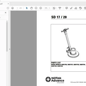 Nilfisk Advance SD17/20 Parts Manual - PDF DOWNLOAD