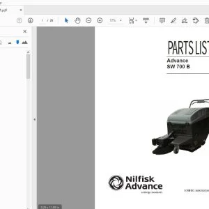Nilfisk Advance SW 700B Parts Manual - PDF DOWNLOAD