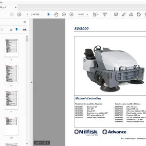 Nilfisk Advance SW8000 Manuel D'entretien - PDF DOWNLOAD