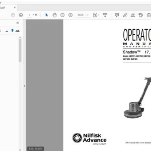Nilfisk Advance Shadow 17,20 Operator & Parts Manual - PDF DOWNLOAD