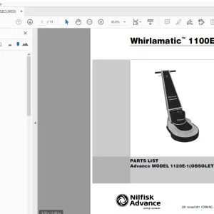 Nilfisk Advance Whirlamatic 1100E Parts Manual - PDF DOWNLOAD