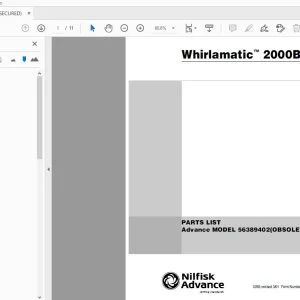 Nilfisk Advance Whirlamatic 2000B-W Parts Manual - PDF DOWNLOAD