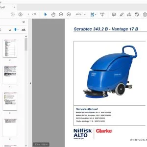 Nilfisk Alto Scrubtec 343.2 B - Vantage 17 B Service Manual - PDF DOWNLOAD