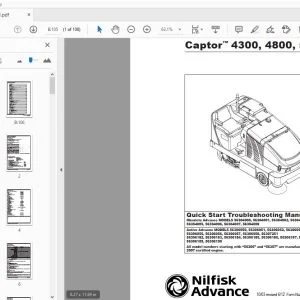 Nilfisk Captor 4300,4800,5400 Quick Start Troubleshooting Manual - PDF DOWNLOAD