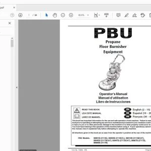 PBU Propane Floor Burnisher Equipment Operator's Manual - PDF DOWNLOAD