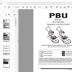 PBU Propane Floor Burnisher Equipment with Dust Control Operator's Manual - PDF