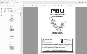 PBU Propane Floor Burnisher with Dust Control Operator's Manual - PDF DOWNLOAD