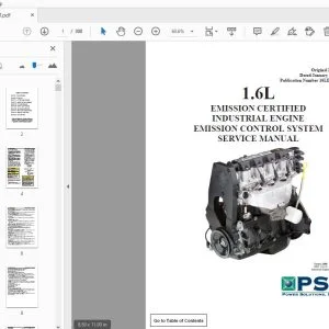 PSI 1.6L INDUSTRIAL ENGINE EMISSION CONTROL SYSTEM SERVICE MANUAL - PDF DOWNLOAD