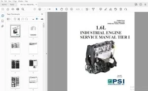 PSI 1.6L INDUSTRIAL ENGINE TIER I SERVICE MANUAL 36100009 - PDF DOWNLOAD