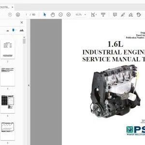 PSI 1.6L INDUSTRIAL ENGINE TIER I SERVICE MANUAL 36100009 - PDF DOWNLOAD