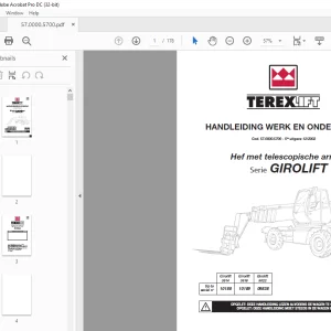 TEREXLIFT Serie GIROLIFT ONDERHOUD Handmatig - PDF DOWNLOAD