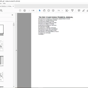 Tadano Crane TM-Z500 31042010020A FRAME/SL, Parts Manual PDF