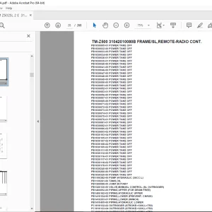 Tadano Crane TM-Z500 31042010080B FRAME/SL,REMOTE-RADIO CONT Parts Manual PDF