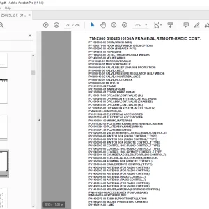 Tadano Crane TM-Z500 31042010100A FRAME/SL,REMOTE-RADIO CONT Parts Manual PDF