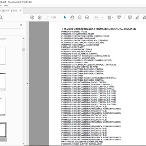 Tadano Crane TM-Z500 31042010240A FRAME/STD,HOOK-IN Parts Manual PDF