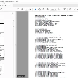 Tadano Crane TM-Z500 31042010240B FRAME/STD,HOOK-IN Parts Manual PDF