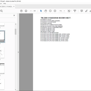 Tadano Crane  TM-Z500 31042020040 BOOM/5 SECT. Parts Manual PDF