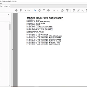 Tadano Crane TM-Z500 31042020050 BOOM6 SECT Parts Manual  PDF
