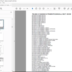 Tadano TM-Z600 31102000001A FRAME/STD,MANUAL,2 SECT.BOOM Parts Manual PDF