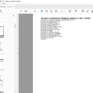 Tadano Crane TM-Z600 31102000022A FRAME/SL,3 SECT.BOOM Parts Manual  PDF