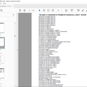 Tadano TM-Z600 31102000081A FRAME/STD,MANUAL,2 SECT.BOOM Parts Manual PDF