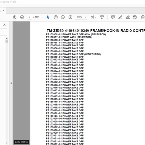 Tadano TM-ZE260 41008401034A FRAME/HOOK-IN,RADIO CONTROL Parts Manual PDF