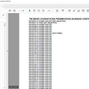 Tadano TM-ZE260 41008401036A FRAMEHOOK-IN,RADIO CONTROL,RJ,BJ Parts Manual PDF