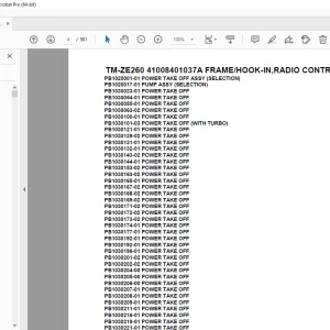 Tadano TM-ZE260 41008401037A FRAME/HOOK-IN,RADIO CONTROL Parts Manual PDF