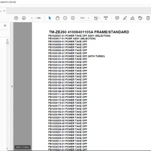 Tadano Crane TM-ZE260 41008401105A FRAME/STANDARD Parts Manual PDF